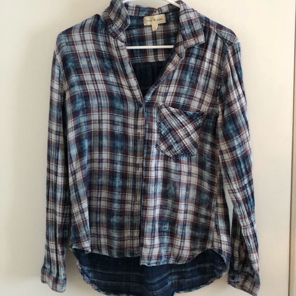 Cloth and stone plaid flannel like shirt